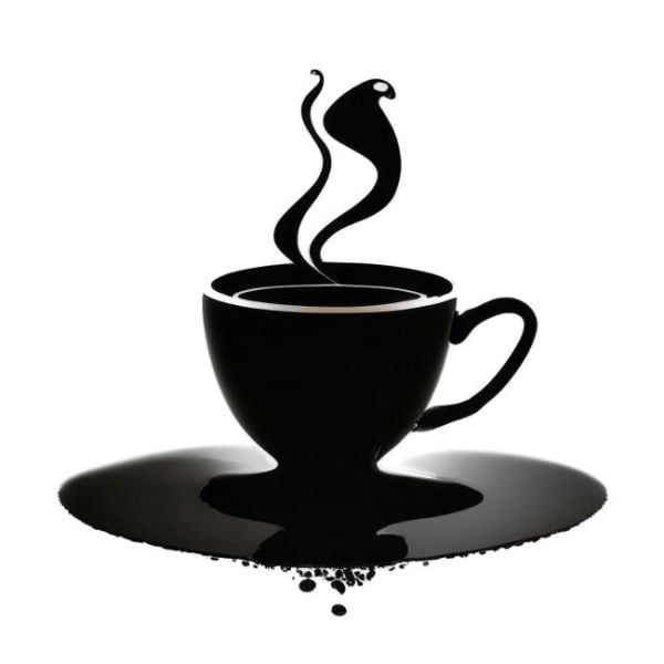Чёрный силуэт чашки кофе