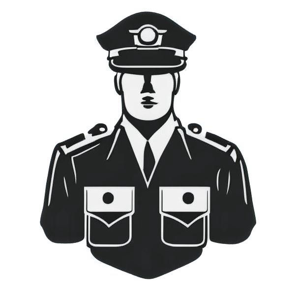 Полицейский (чёрно-белая иллюстрация к NFT-роману Блок)